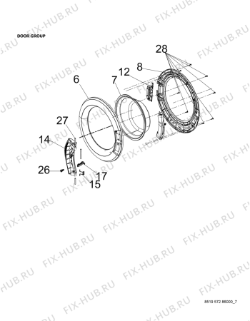 Схема №1 LOS 7010 с изображением Полуось для стиралки Whirlpool 482000015854