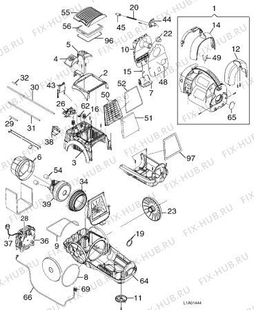 Взрыв-схема пылесоса Electrolux Z5836T - Схема узла L10 Vacuum cleaner A