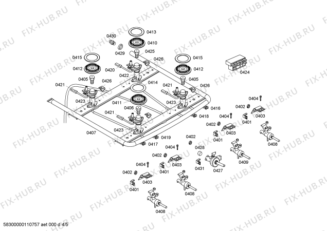 Взрыв-схема плиты (духовки) Bosch HSF13K30NF STYLE I BRCO GN 220V - Схема узла 04