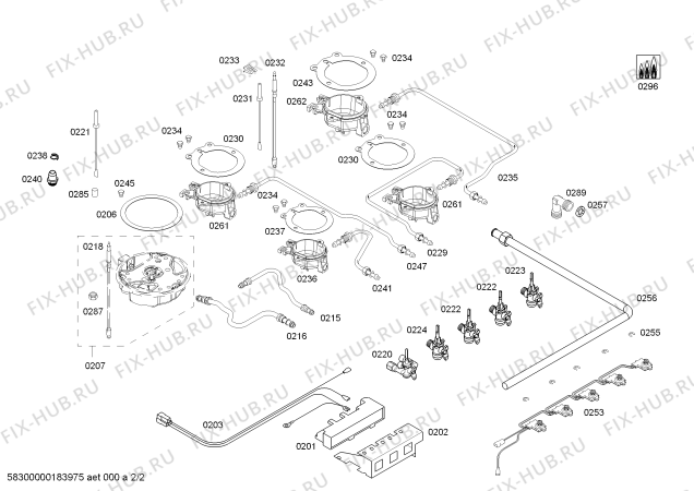 Взрыв-схема плиты (духовки) Siemens EC845SS90N 4G+1W(BANDERA) SE76F IH5 - Схема узла 02