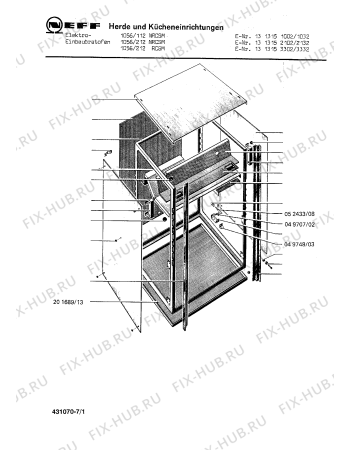 Схема №1 1313153332 1056/212RCSM с изображением Горелка для плиты (духовки) Bosch 00052140