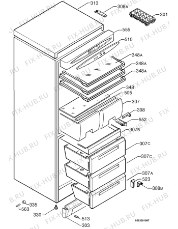 Взрыв-схема холодильника Zoppas PCB33SB - Схема узла Housing 001