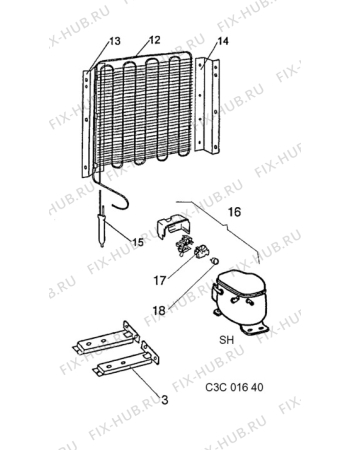 Взрыв-схема холодильника Elektro Helios BK115 - Схема узла C30 Cold C