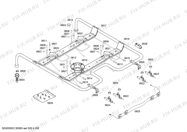 Взрыв-схема плиты (духовки) Bosch HSV745051E - Схема узла 06