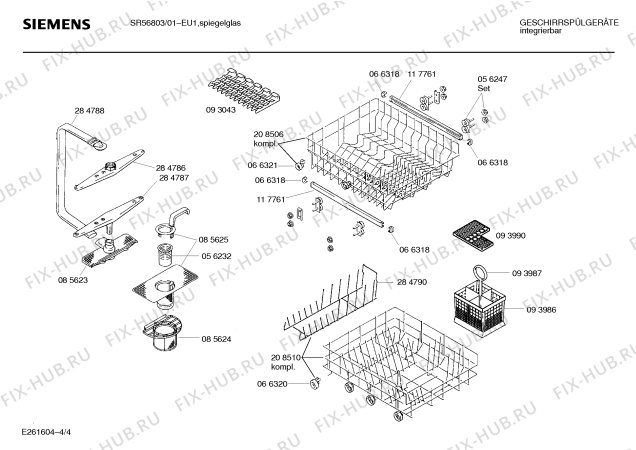 Взрыв-схема посудомоечной машины Siemens SR56803 - Схема узла 04
