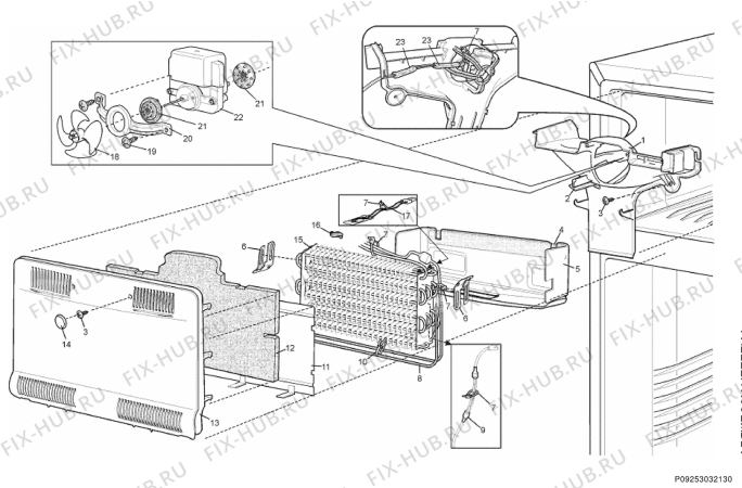 Взрыв-схема холодильника Electrolux END52800X - Схема узла Section 4