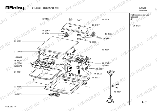 Схема №1 3TL822B TL822 с изображением Ручка выбора температуры для стиральной машины Bosch 00169834