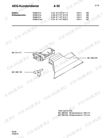 Взрыв-схема плиты (духовки) Aeg COMP. 52580B-W GB - Схема узла Section1