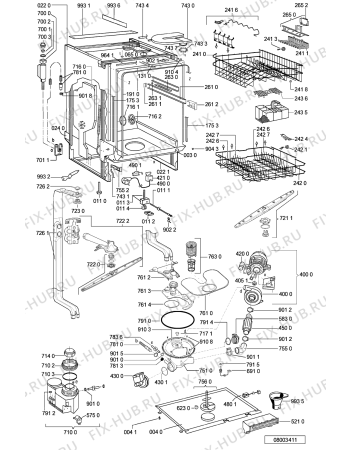 Схема №1 ADP 5540/3 WH с изображением Модуль (плата) управления для посудомоечной машины Whirlpool 481221479127