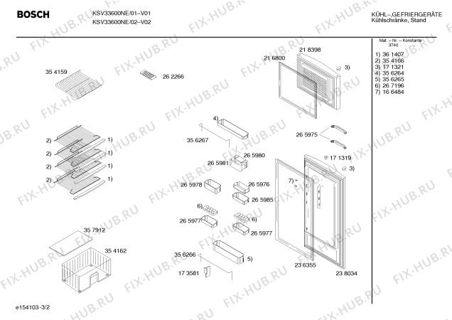 Взрыв-схема холодильника Bosch KSV33600NE - Схема узла 02