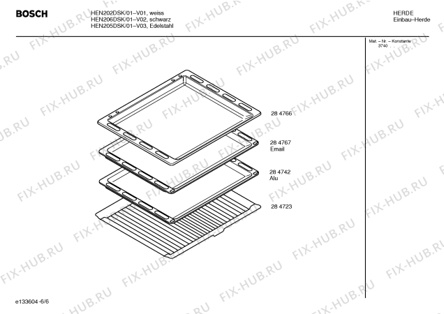 Взрыв-схема плиты (духовки) Bosch HEN205DSK - Схема узла 06
