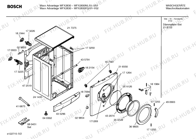 Взрыв-схема стиральной машины Bosch WFX2830FG Maxx Advantage WFX2830 - Схема узла 02