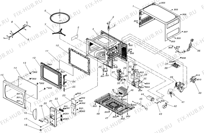 Схема №1 CMO200DWII (250743, WP700D-X20) с изображением Всякое для свч печи Gorenje 259186