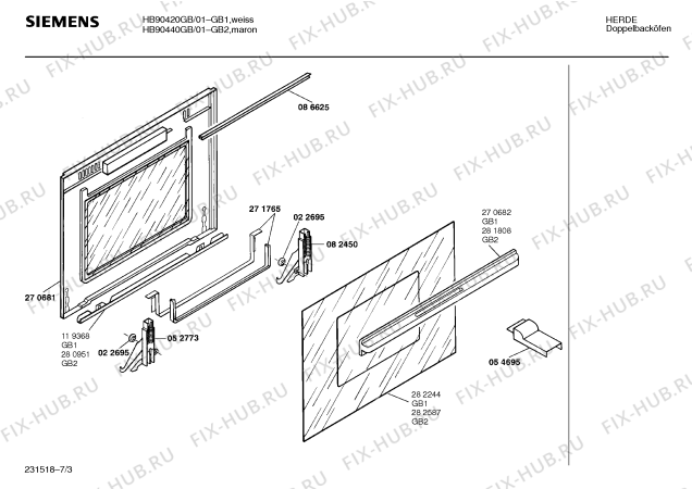 Схема №2 HB90420GB с изображением Стеклянная полка для духового шкафа Siemens 00282244