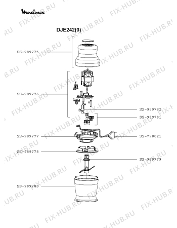 Схема №1 DJ20003A/35 с изображением Элемент корпуса для электромиксера Moulinex SS-989775