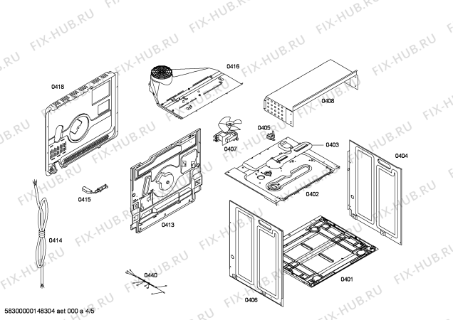 Взрыв-схема плиты (духовки) Siemens HB21AB551E Horno.siemens.2d.indep.S5a.MT_stop.inox - Схема узла 04