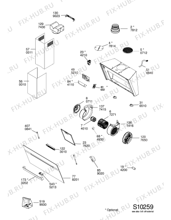 Схема №1 208355405501PRF0147 с изображением Трубка для электровытяжки Whirlpool 488000559162