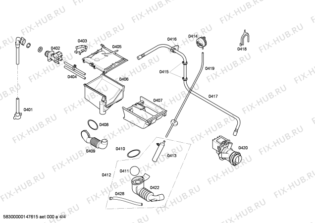 Взрыв-схема стиральной машины Bosch WAE24165GB - Схема узла 04