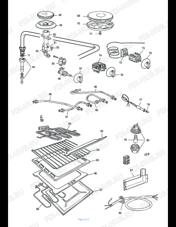 Взрыв-схема плиты (духовки) DELONGHI HEK 8541 - Схема узла 2
