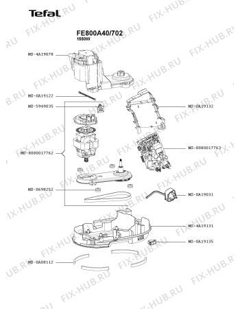 Взрыв-схема кухонного комбайна Tefal FE800A40/702 - Схема узла ZP005763.5P2