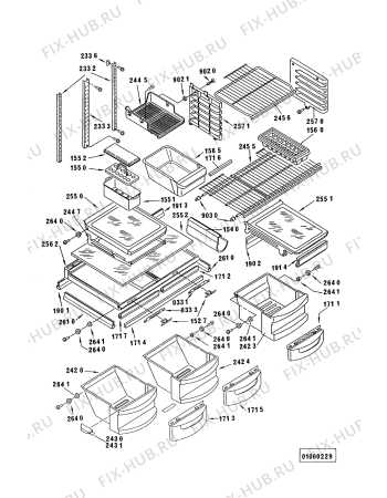 Схема №3 KVN5100 KVN 5150 с изображением Полка для холодильной камеры Whirlpool 481945858646