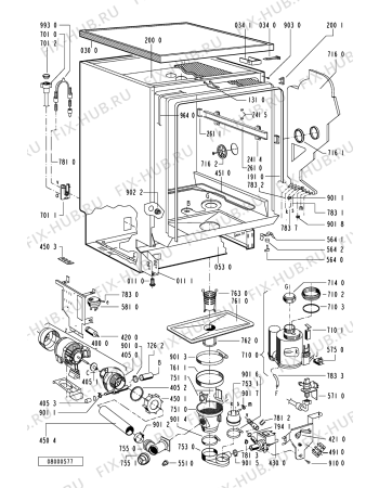 Схема №1 ADP 745 WH с изображением Обшивка для посудомоечной машины Whirlpool 481945328254