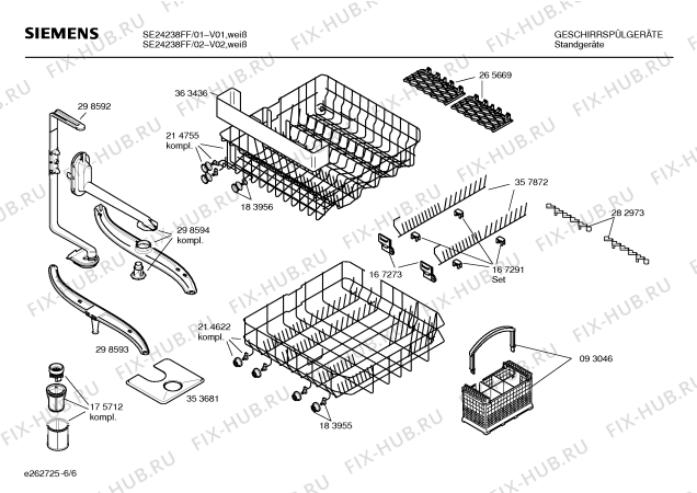 Взрыв-схема посудомоечной машины Siemens SE24238FF - Схема узла 06