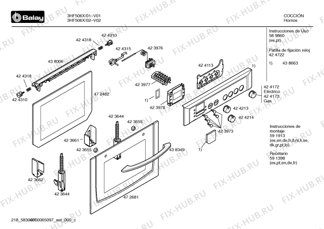 Схема №1 3HT508A с изображением Кулинарная книга для плиты (духовки) Bosch 00591398