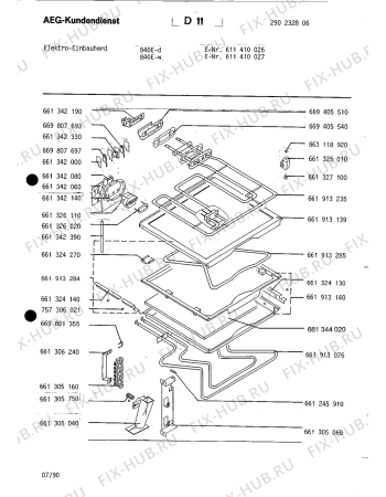 Взрыв-схема плиты (духовки) Aeg 840 E D - Схема узла Section3