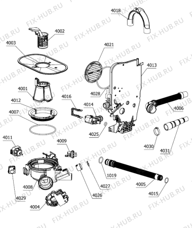 Взрыв-схема посудомоечной машины Asko DFI664XXL.U (728608, DW40.2) - Схема узла 04