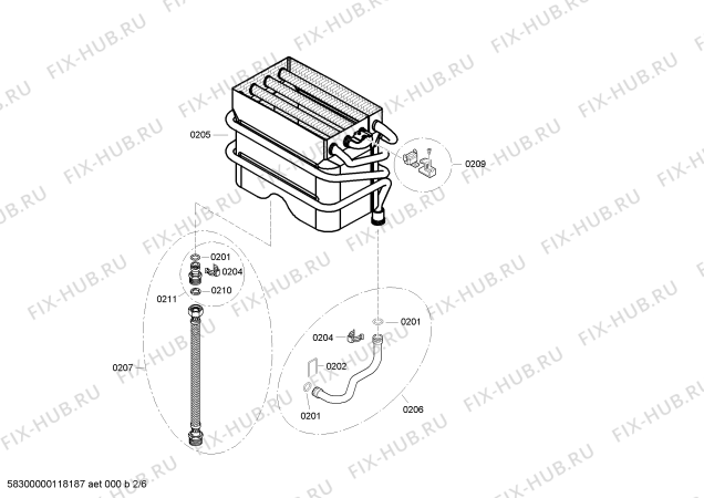 Взрыв-схема водонагревателя Bosch WR11B31 - Схема узла 02
