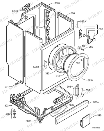 Взрыв-схема стиральной машины Zanussi FE1200 - Схема узла Housing 001
