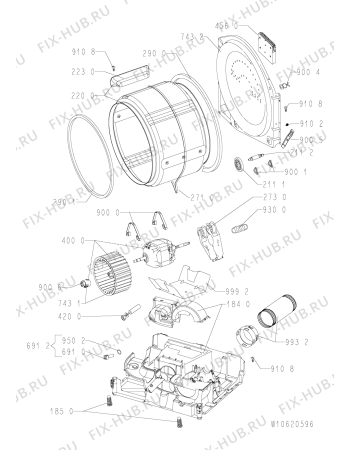 Схема №1 AWZ 3427 с изображением Обшивка для электросушки Whirlpool 480112100139