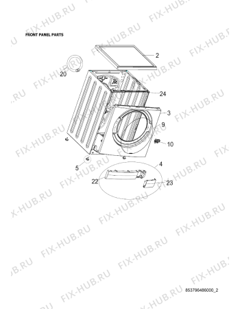 Схема №1 AWG/B M7080 с изображением Декоративная панель для стиралки Whirlpool 482000019798