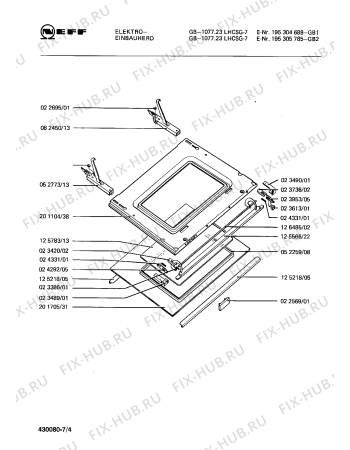 Взрыв-схема плиты (духовки) Neff 195305785 GB-1077.23LHCSG-7 - Схема узла 04