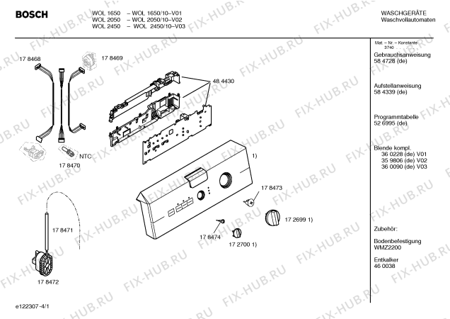 Схема №2 WOL2450 с изображением Инструкция по эксплуатации для стиралки Bosch 00584728
