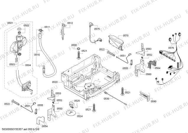 Взрыв-схема посудомоечной машины Bosch SMV53A00GB - Схема узла 05