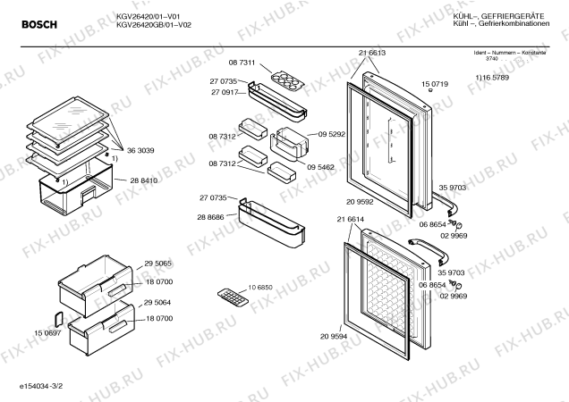 Взрыв-схема холодильника Bosch KGV26420 - Схема узла 02