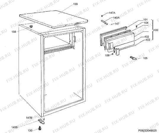 Взрыв-схема холодильника Zanussi ZRG14800WV - Схема узла Housing 001