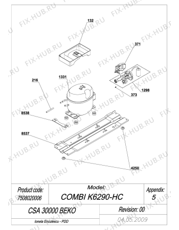 Взрыв-схема холодильника Beko BEKO CSA 30000 (7508020006) - EXPLODED VIEW COMPRESSOR_TYPE2 CSA30000 BEKO