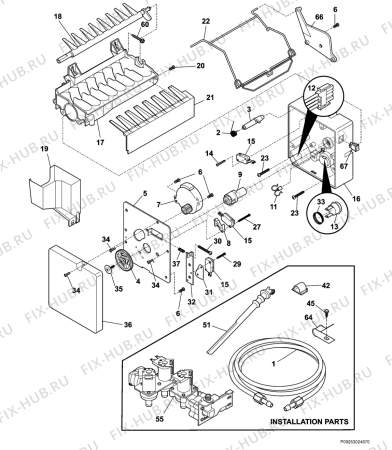 Взрыв-схема холодильника Electrolux ERL6298XX3 - Схема узла Icemaker
