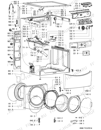 Схема №1 730 BQ/CR с изображением Резервуар для стиралки Whirlpool 481241818524
