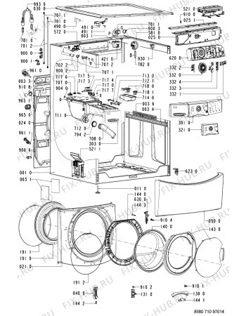 Схема №1 711 GT/BC с изображением Обшивка для стиральной машины Whirlpool 481245215939