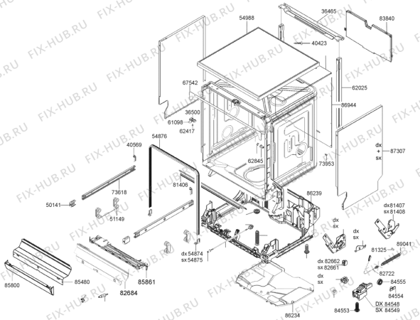 Взрыв-схема посудомоечной машины Gorenje GS65324W (316955, PMS60S) - Схема узла 04