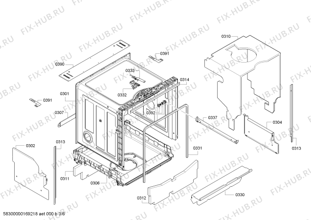 Взрыв-схема посудомоечной машины Bosch SBV40D60EU Silence - Схема узла 03