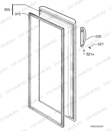 Взрыв-схема холодильника Zanker ZKF180 - Схема узла Door 003