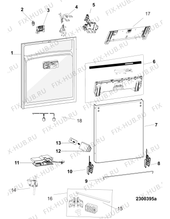 Взрыв-схема посудомоечной машины Whirlpool KDSDM82142 (F105773) - Схема узла