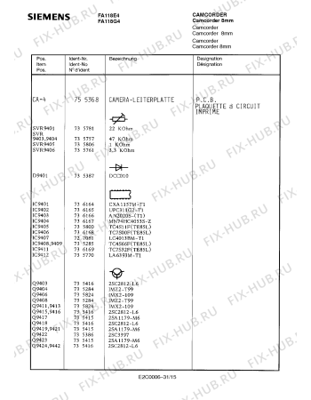 Схема №3 FA118G4 с изображением Вспомогательный инструмент для видеоэлектроники Siemens 00755573