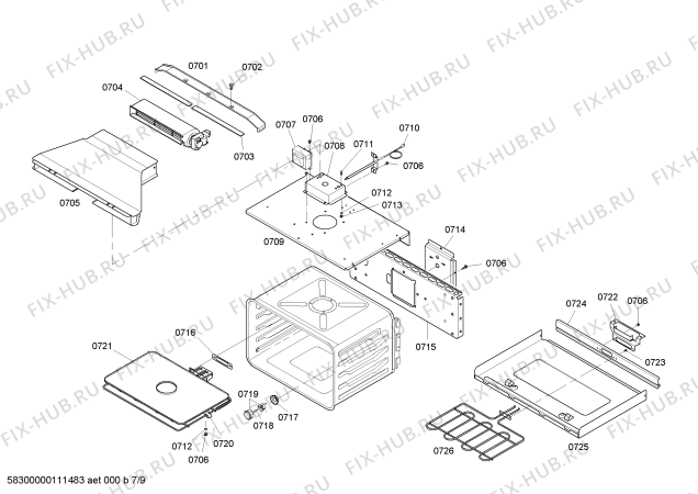 Схема №2 HBL765AUC с изображением Крышка для холодильной камеры Bosch 00243203