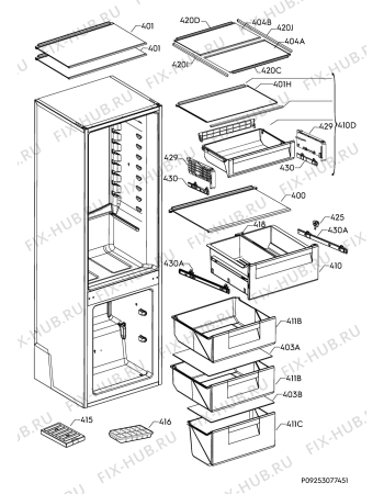 Взрыв-схема холодильника Aeg SCE81926TS - Схема узла Internal parts